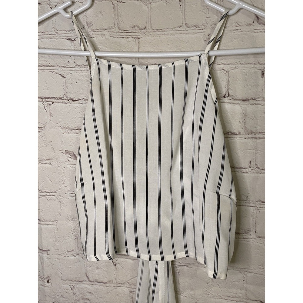 Lottie Miss Mairead Lilac Striped Elastic Back Lined Halter top SZ SMALL